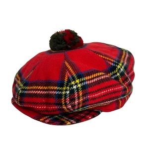 Dunn & Co Links County Royal Stewart Tartan Plaid Newsboy Cap Hat | 7 1/8